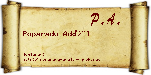 Poparadu Adél névjegykártya